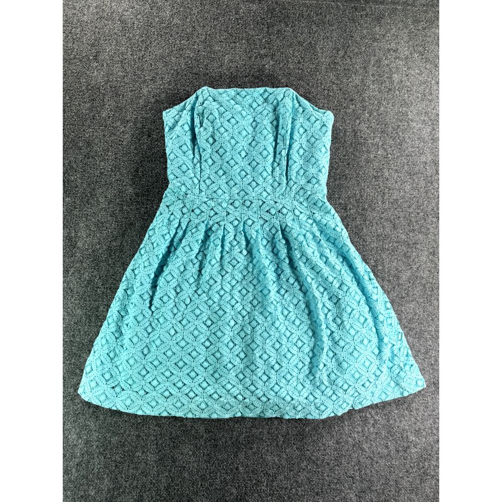 Lilly Pulitzer Blue Strapless A-line Cocktail Dress